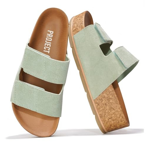 Project Cloud Platform Sandals Women Footwear - Genuine Leather Beach Summer Wedges with Comfortable Memory Foam Insole - Non Slip & Lightweight Wedge Sandals for Women 2025 (PISMO,SAGE, 8) | Amazon (US)