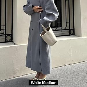 Genuine Leather Bucket Bag with Credit Card Holder Wallet, First Layer Pebble-grained Calfskin To... | Amazon (US)