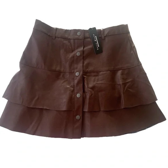 Faux Leather Tier Skirt Size Medium | Poshmark