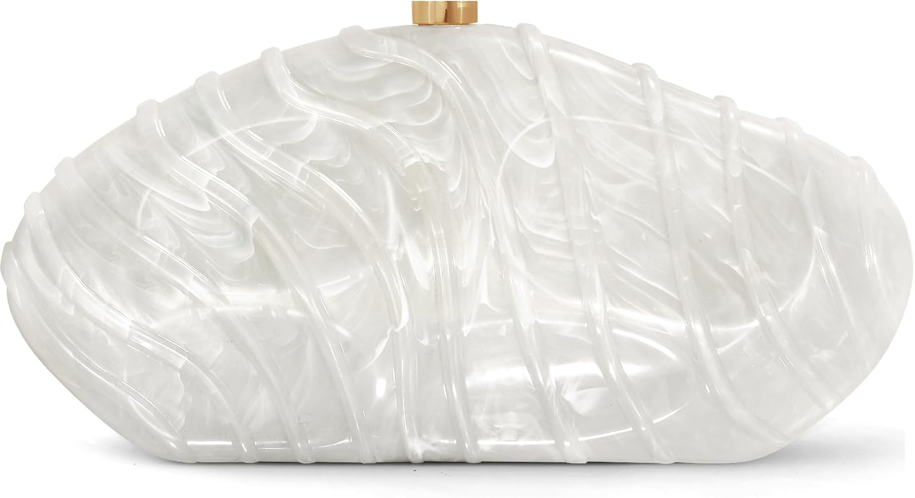 Acrylic Clutch Purse for Women Evening Bag, Irregular Shell Acrylic Purse Box Clutch with Chain f... | Amazon (US)