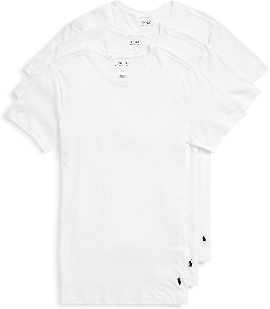 Polo Ralph Lauren Men's Slim Fit Cotton Crew Undershirts 3 Pack | Amazon (US)