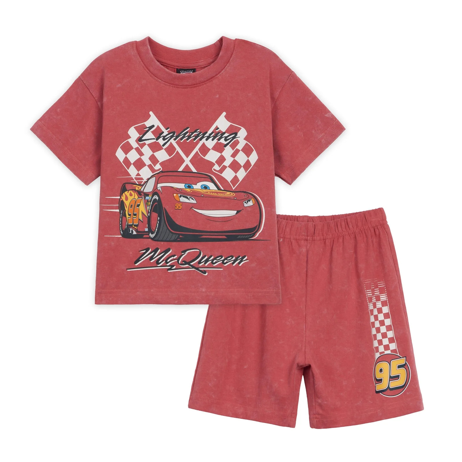 Disney Cars Lightning McQueen T-Shirt and Shorts Outfit Set Toddler to Little Kid | Walmart (US)