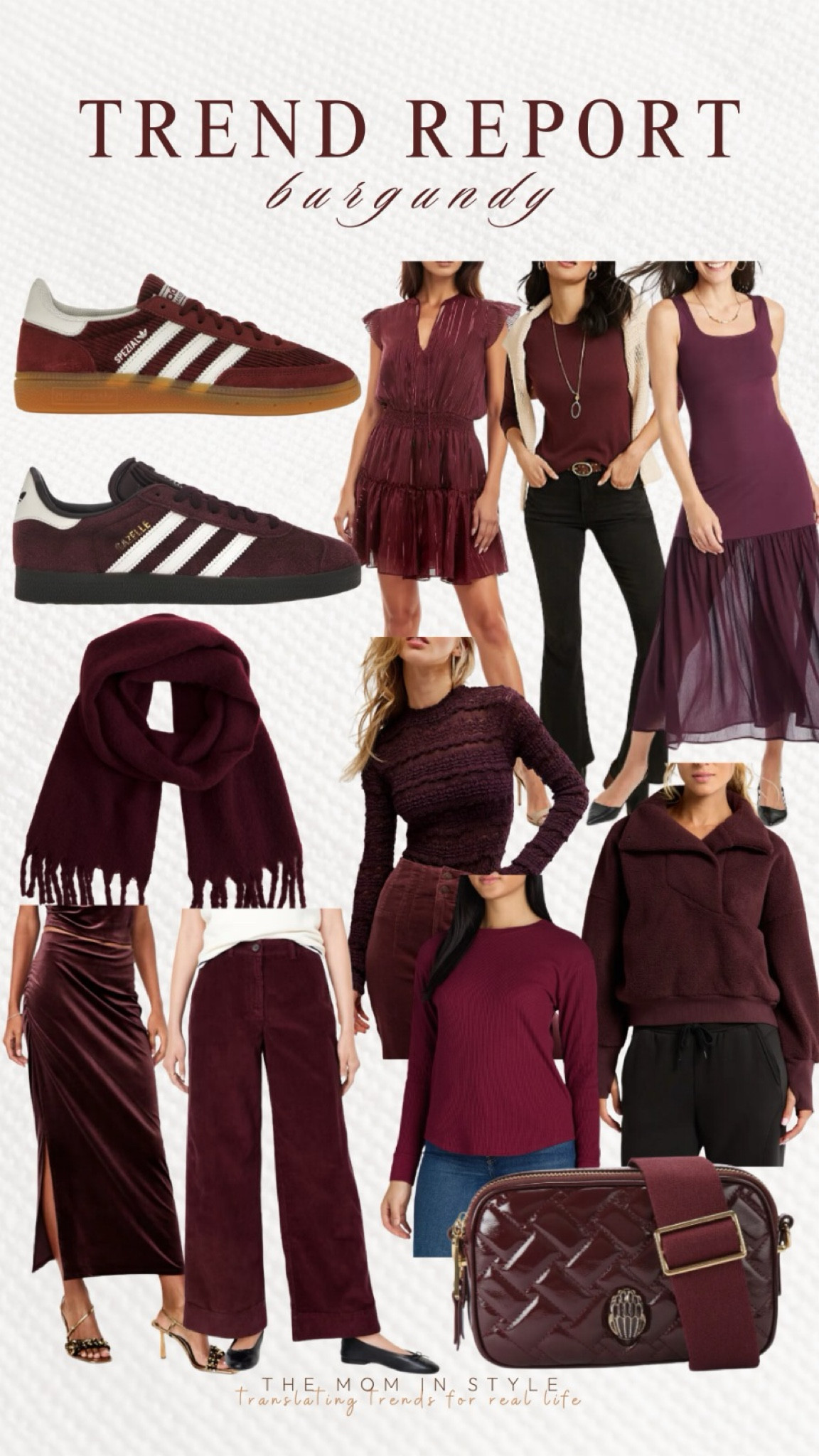 Trending now, trend report, fall trens 2025, burgundy sneakers, burgundy bags, burgundy dress

#LTKFindsUnder100 #LTKFindsUnder50