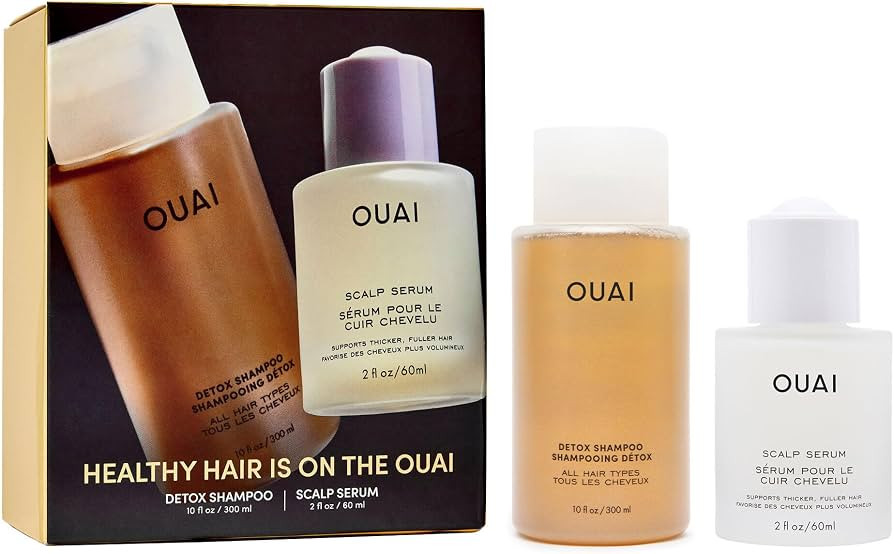 Healthy Hair Is On The OUAI - Detox Shampoo + Scalp Serum Gift Set \u2013 Limited Edition Hair Ca... | Amazon (UK)