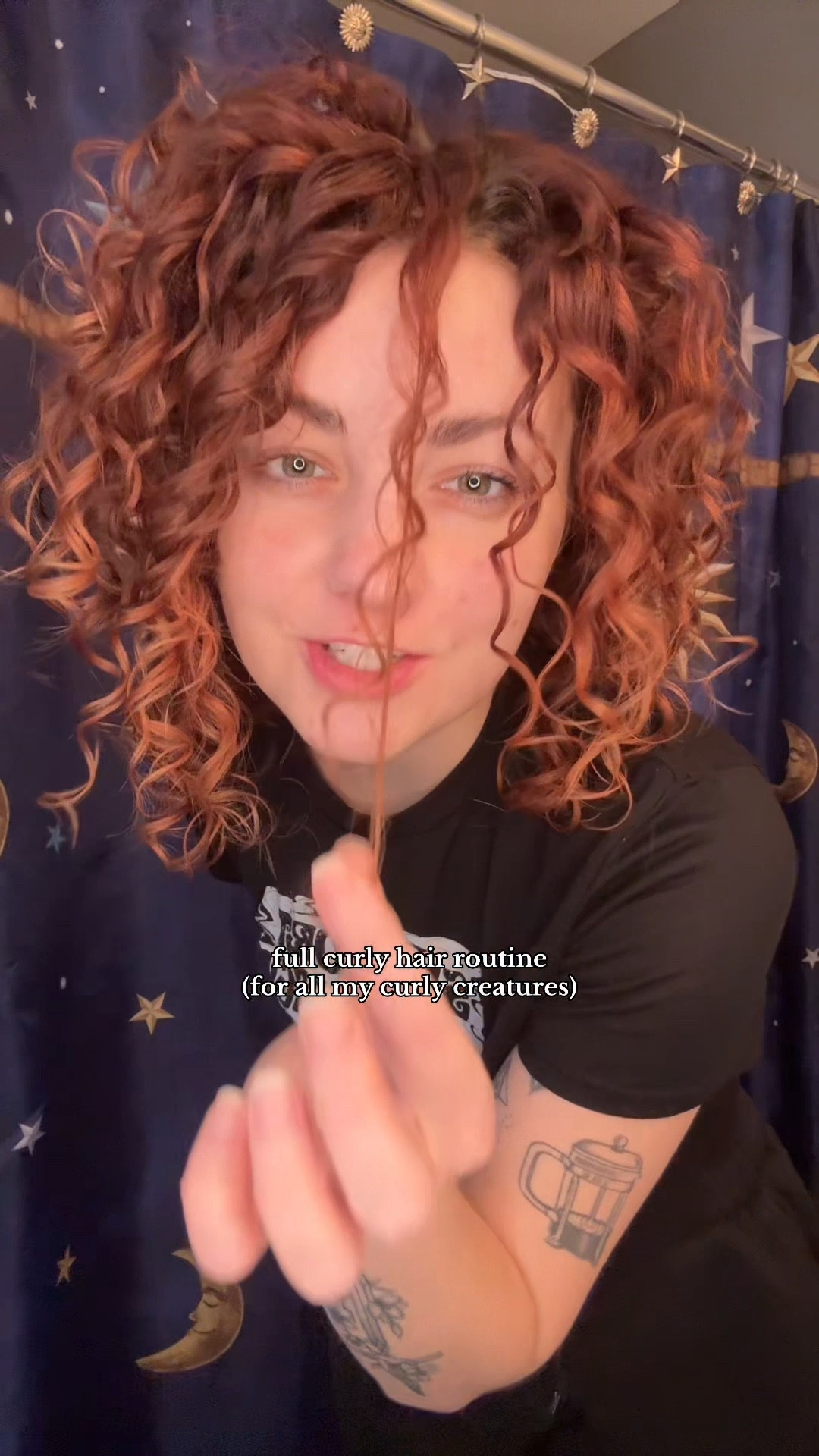 My full curly hair wash day routine!! I started out by washing with the Bound Curl clarifying shampoo and conditioning with Living Proof conditioner! :)