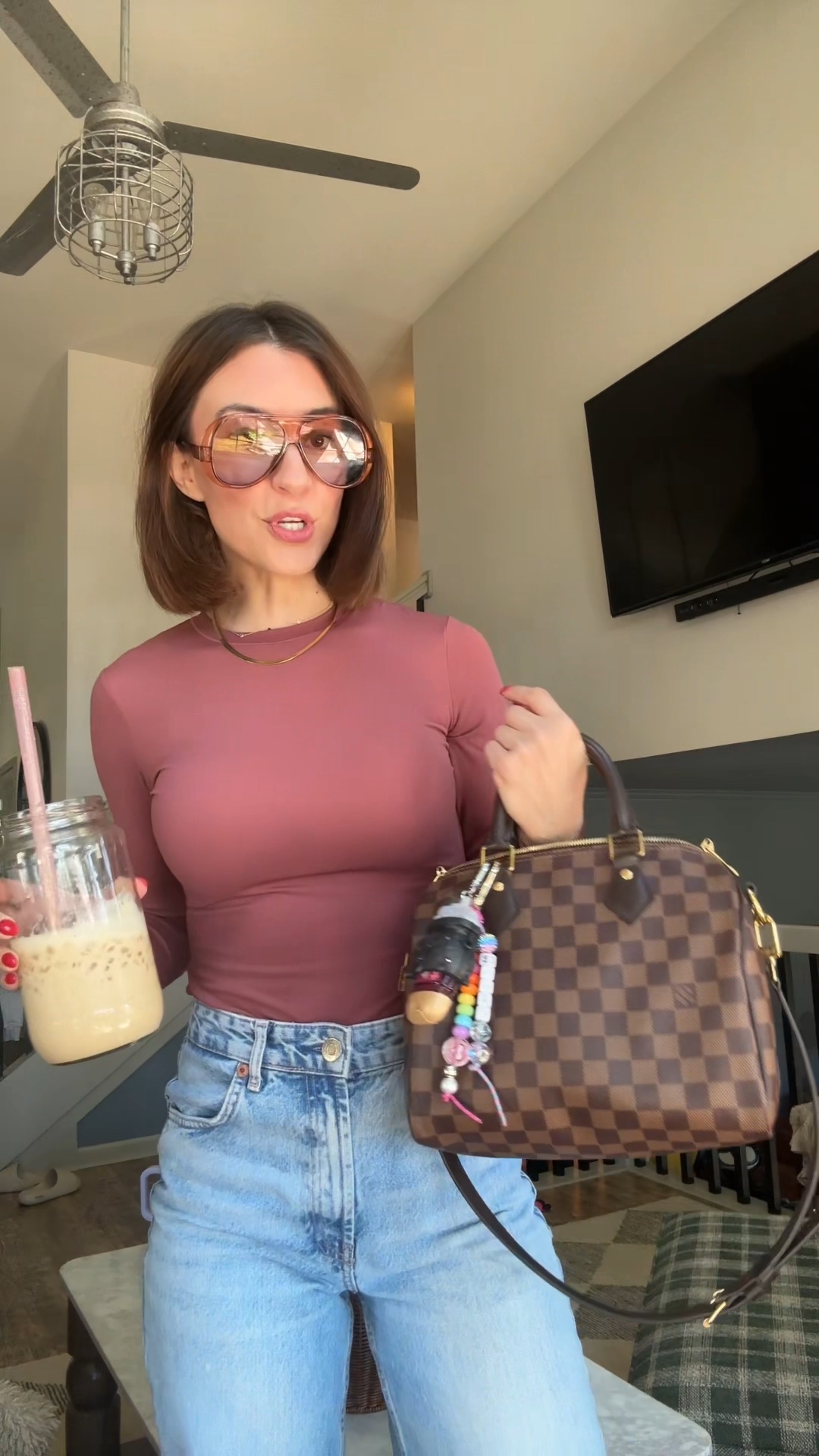 Wearing my true size small - love these tops!