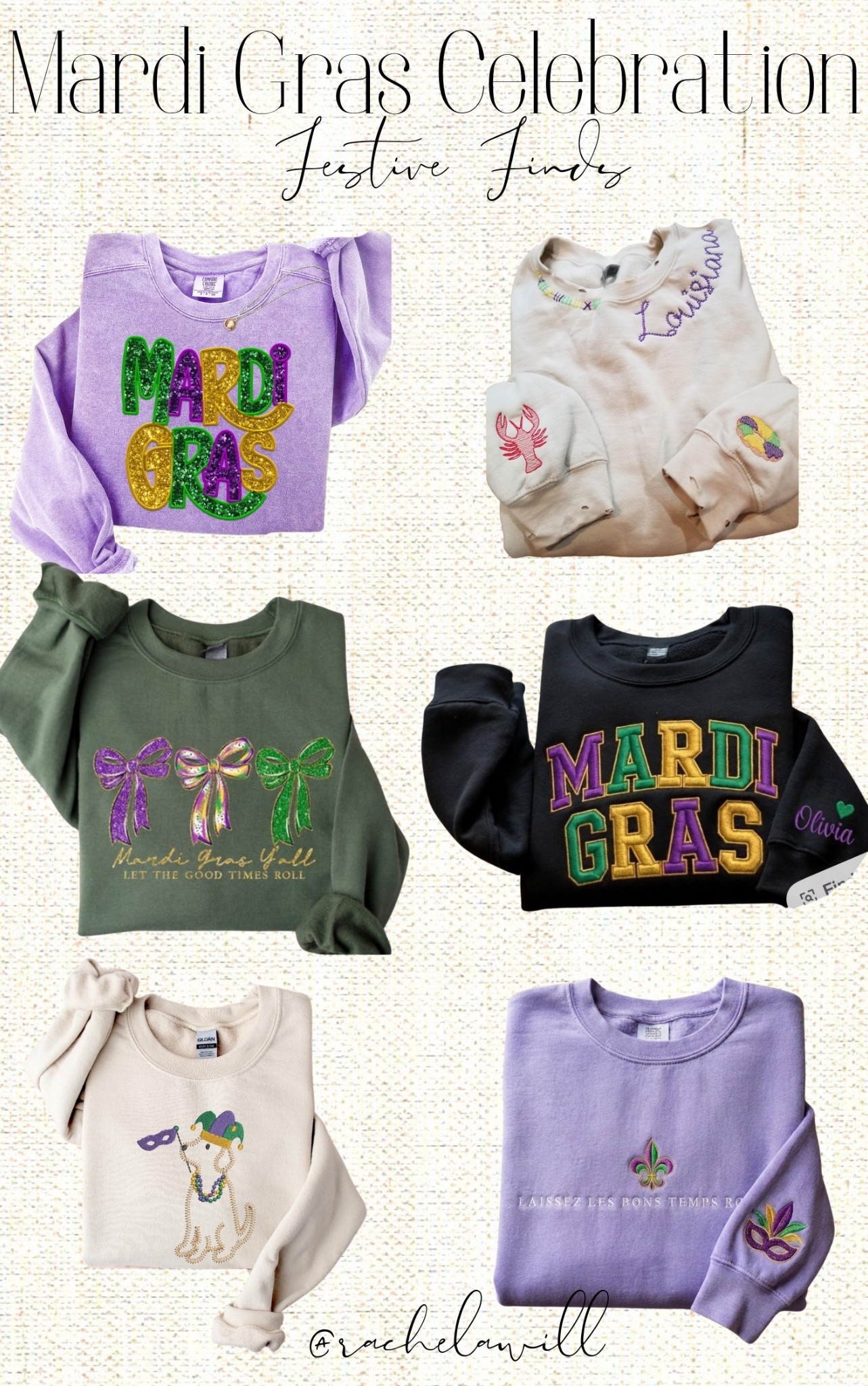 These sweetest Mardi Gras sweatshirts are perfect for celebrating in style—whether you’re headed to a parade, hosting friends, or just soaking up all the festive vibes from home. Cozy, cute, and full of color… let the good times roll! 🎭✨

💚 Shop all my Mardi Gras favorites linked
💜 Perfect for parades, parties & everyday festive wear
💛 Easy to style with jeans or leggings

#LTKSeasonal #LTKMardiGras #MardiGrasStyle #FestiveFinds #CozyChic #SweatshirtStyle #ParadeReady #CasualCute #LetTheGoodTimesRoll #LTKUnder100 #EverydayStyle

