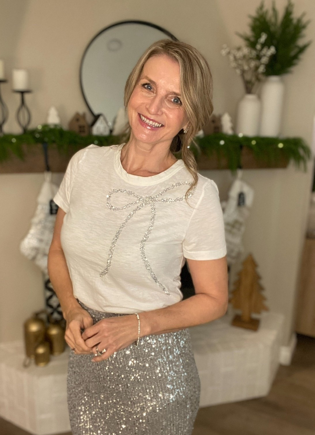 Bows, bows everywhere! This is such a cute trend! Just pair your bow-themed t-shirt with jeans and dressy shoes or add some sparkle to make it more festive. ✨ 

Shop below ⬇️ 

#LTKbowtop #LTKholidayoutfit #LTKholidayparty

#LTKCyberWeek #LTKHoliday #LTKGiftGuide