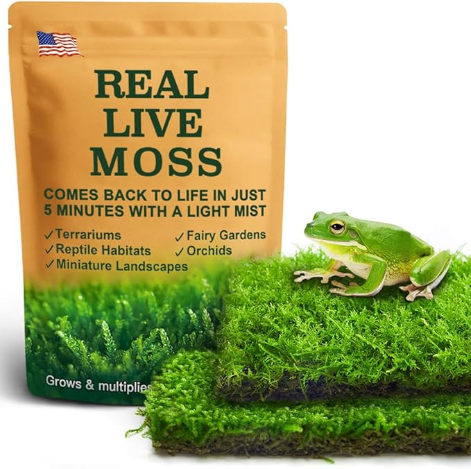 Live Moss Duo Pack 2 Types of Real Live Sheet/Sphagnum Moss for Terrariums, Terrarium Mosses Land... | Amazon (US)