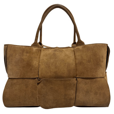 BOTTEGA VENETA Arco Tote Brown Suede Leather / Fur Handbag | eBay US