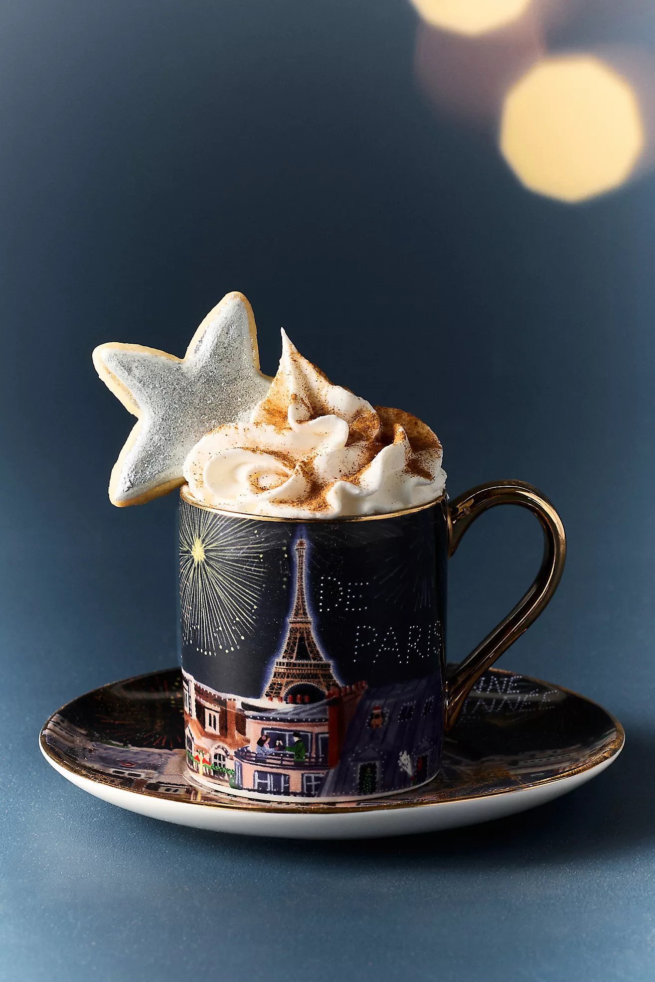 Holiday in the City Stoneware Espresso Cup & Saucer | Anthropologie (UK)