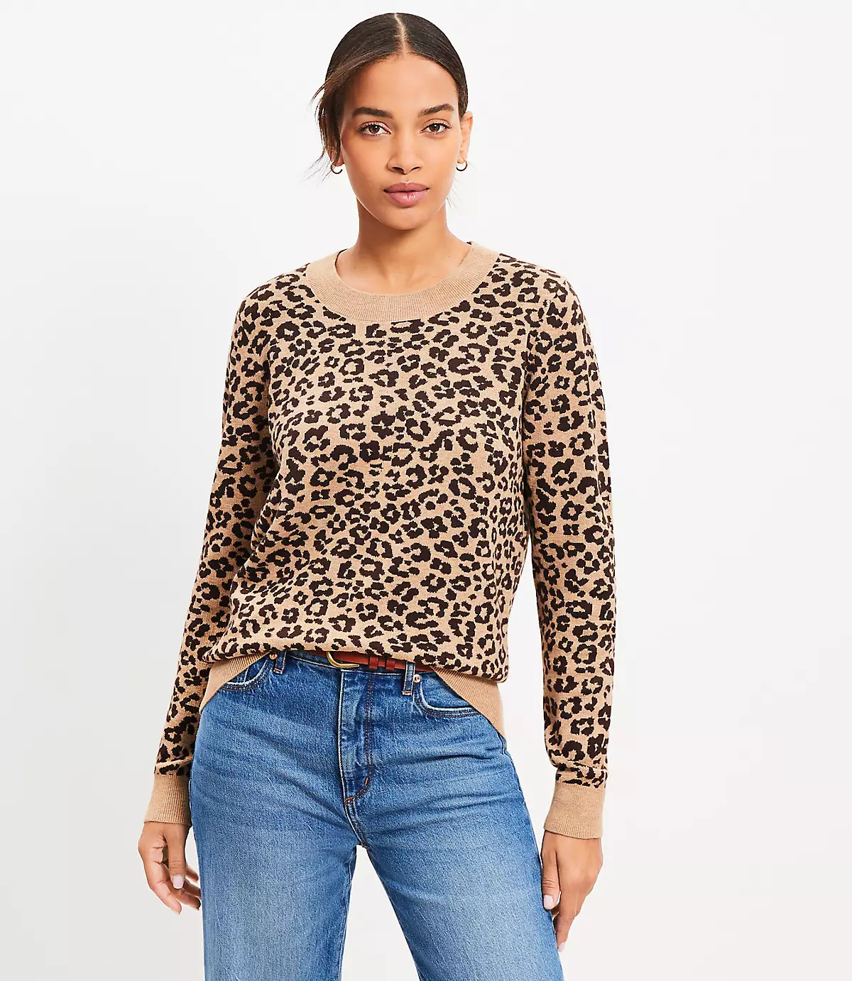 Leopard Print Luxe Knit Sweater | LOFT