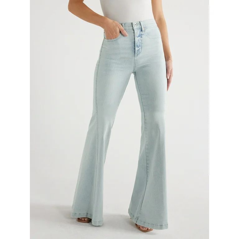 Sofia Jeans Women's Melisa Mega Flare Super High Rise Jeans, 33" Inseam, Sizes 0-20 - Walmart.com | Walmart (US)