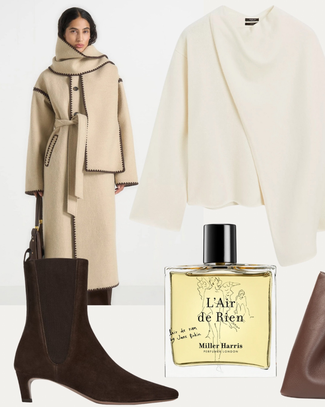 This week is about luxury for head to toe, from your skin to outerwear. 

Including scarf wrap coat, suede ankle boots, perfume, scarf jumper, leather tote bag, gold chain watch, brown tortoise earrings, retinal skincare, pearl drop earrings, faux fur brown coat.  

Coat - Maniere De Voir 

#LTKwinter #LTKstyletip #LTKautumn