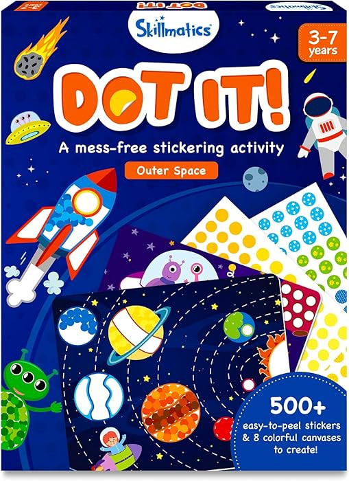 Skillmatics Dot It Sticker Art - Space, Mess-Free Fun for Kids, 500+ Stickers, Craft Kits, DIY Sc... | Amazon (US)