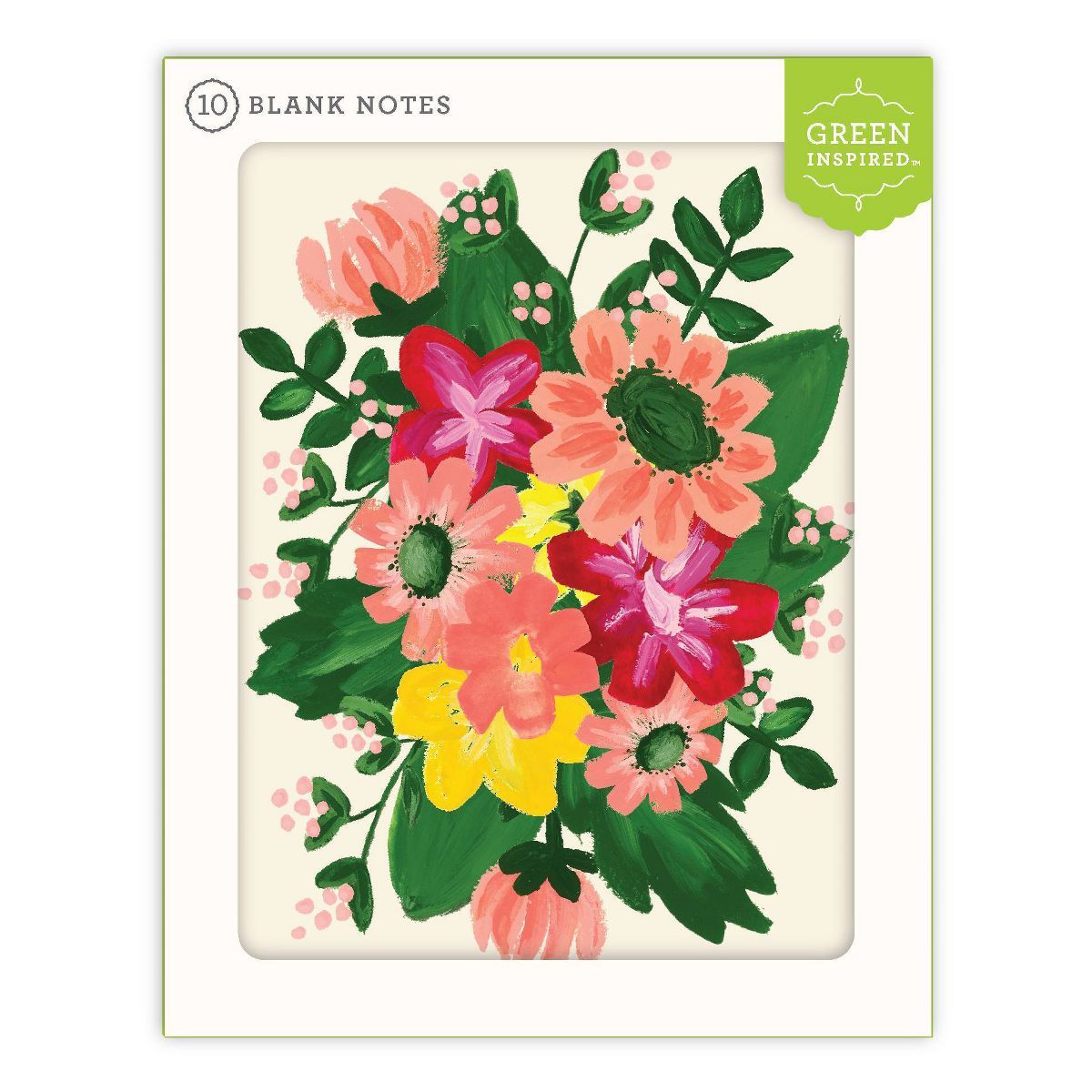 Green Inspired 10ct Spring Flowers Blank Cards | Target