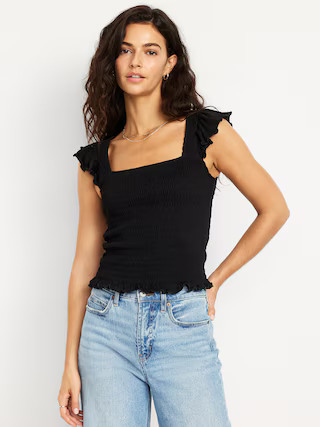 Flutter-Sleeve Smocked Top | Old Navy (US)