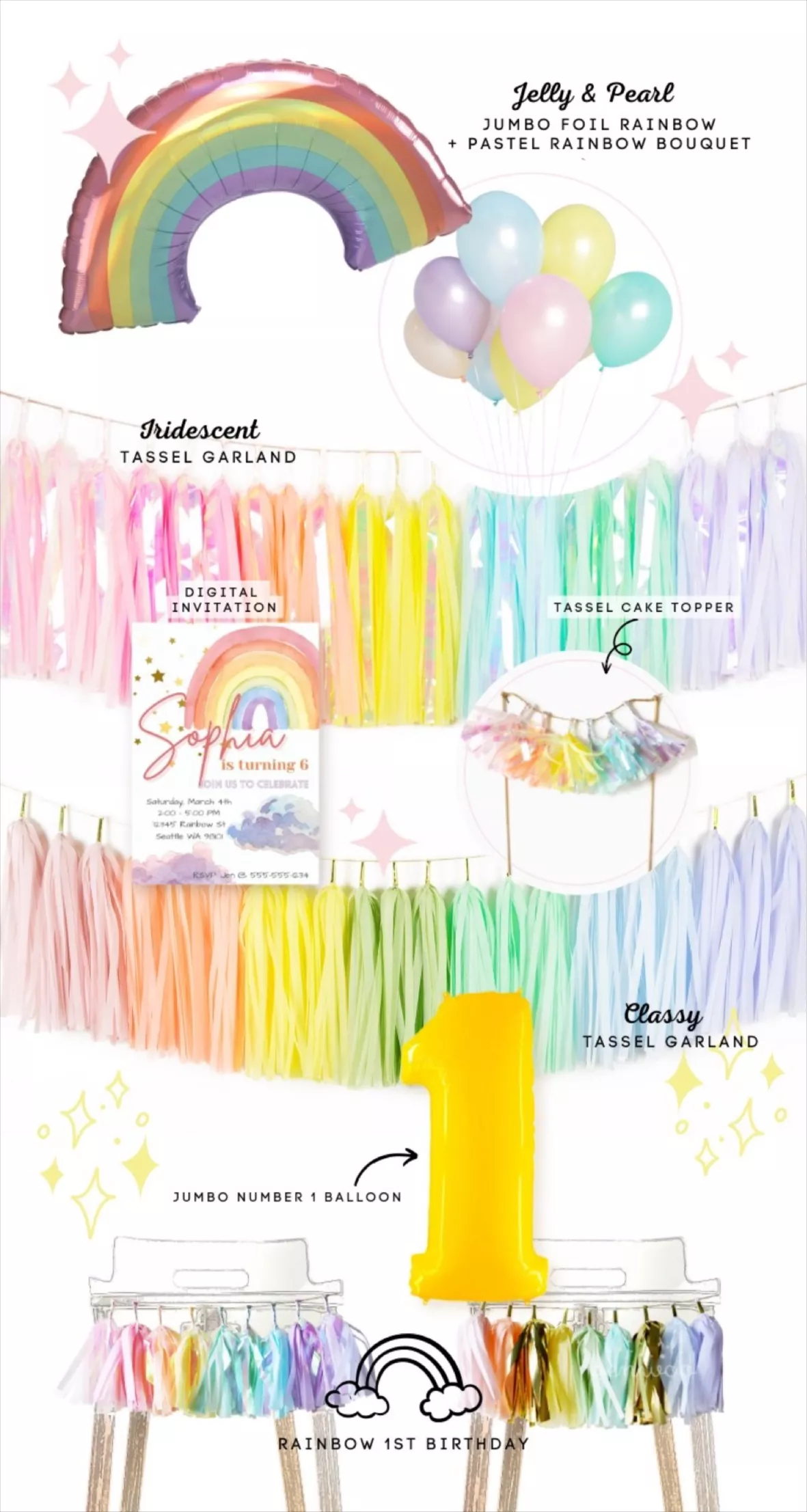 Pastel Rainbow Party Supplies