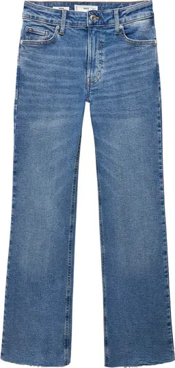 MANGO Raw Hem Crop Flare Jeans | Nordstrom | Nordstrom