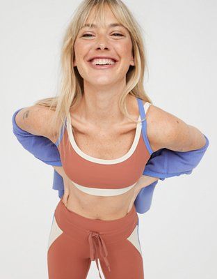 OFFLINE By Aerie Goals Colorblock Sports Bra | American Eagle Outfitters (US & CA)