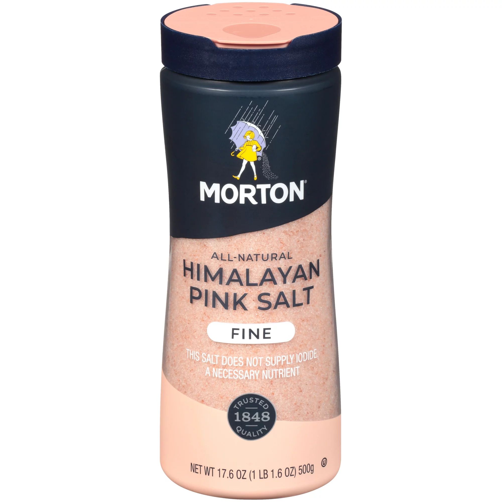 Morton Salt Himalayan Pink Salt, Fine - for Baking, Blending and More (17.6 oz) | Walmart (US)