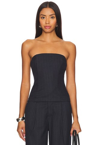 House of Harlow 1960 x REVOLVE Katya Top in Navy Pinstripe from Revolve.com | Revolve Clothing (Global)