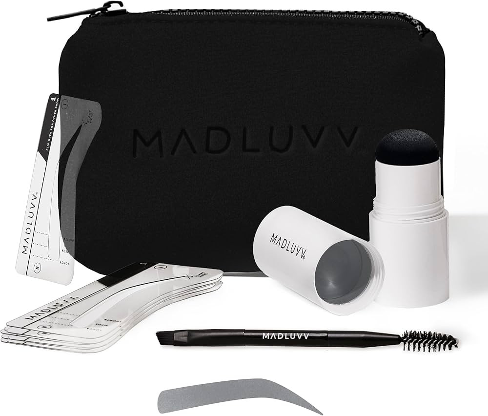 MADLUVV Brow Stamp Kit with Brow Stencils – Easy Eyebrow Shaper for Natural-Looking Brows – P... | Amazon (US)