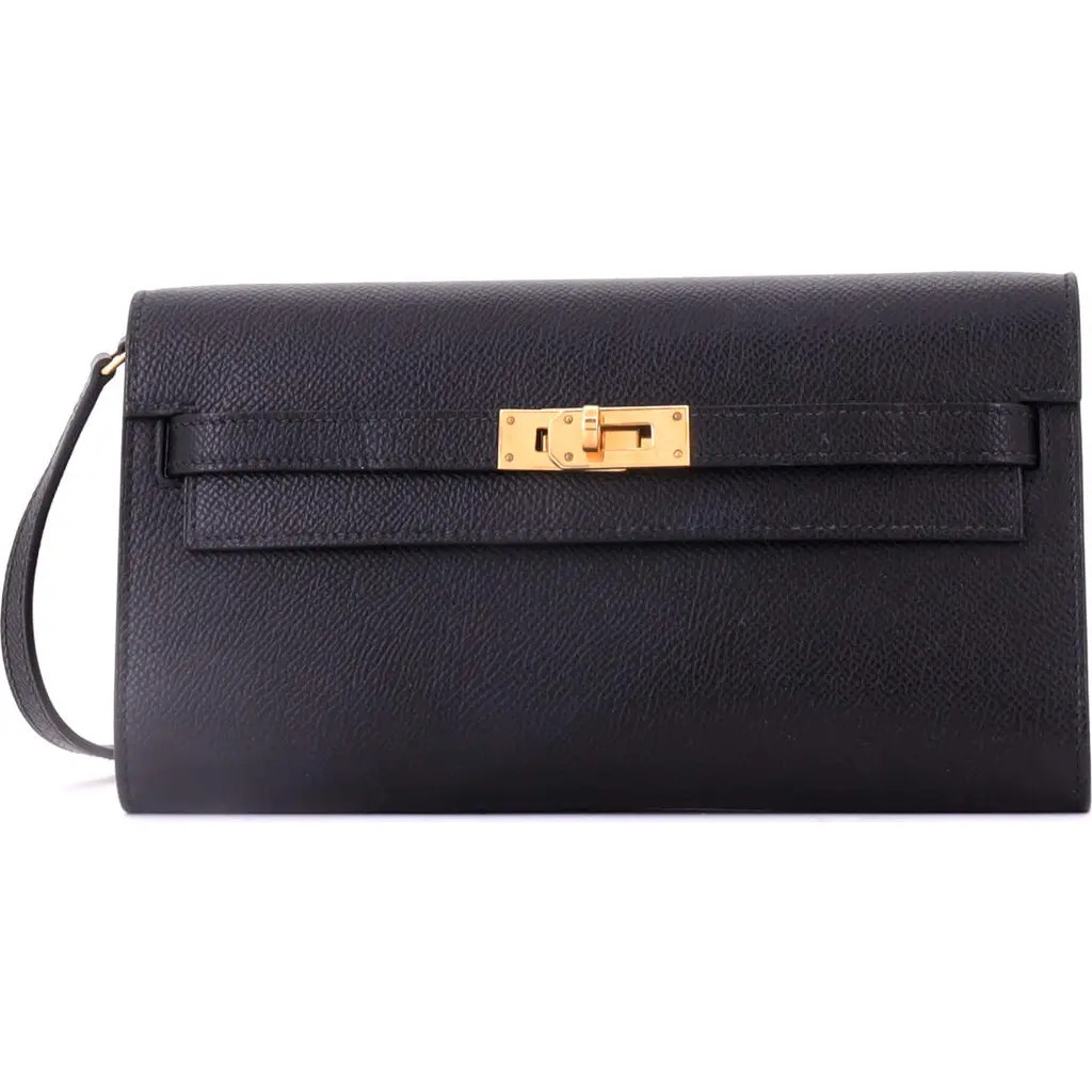 Pre-Owned Hermes Kelly To Go Wallet Epsom in Black at Nordstrom, Size X-Small | Nordstrom