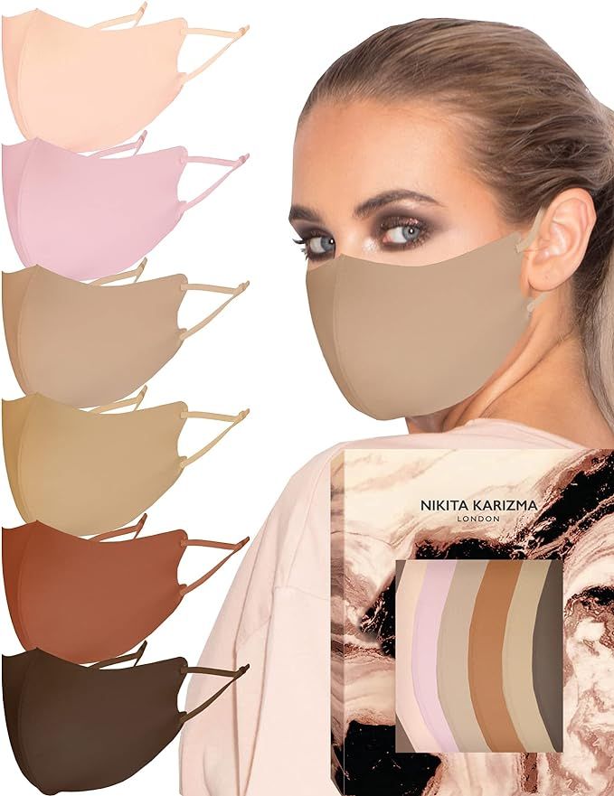 KARIZMA Face Wardrobe Cloth Face Mask. 6 Soft Masks Washable Fabric with Adjustable Ear Loops. ... | Amazon (US)