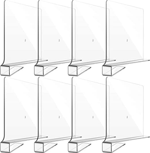 Amazon.com: Boao Acrylic Shelf Dividers for Closet Wood Shelf Organizer Multi-Functional Wood Clo... | Amazon (US)