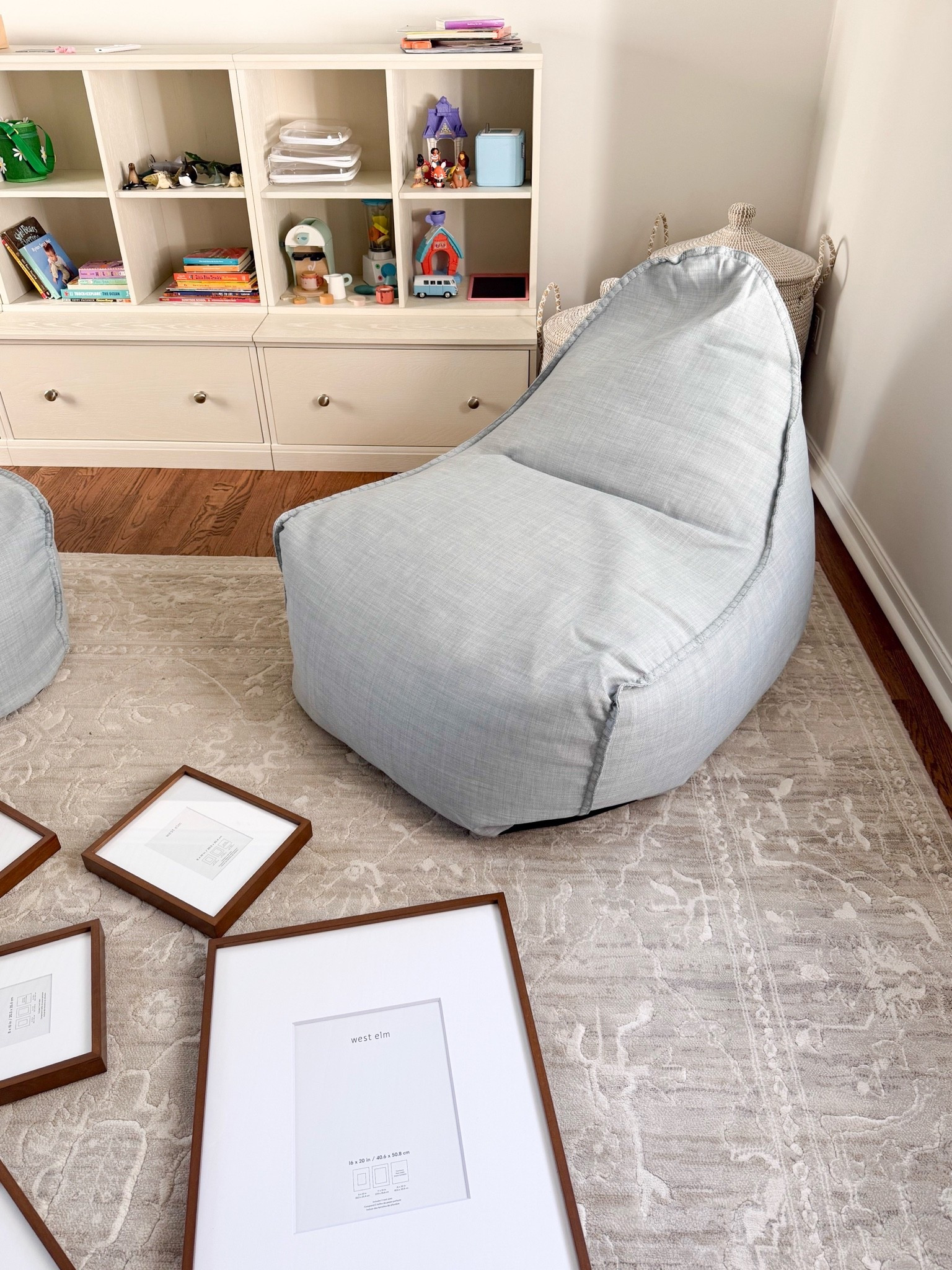 This kids’ room is such a great mix of function and style. I love the soft neutral palette, dedicated toy storage, cozy seating, and layered rug that make the space feel organized without losing that playful feel.

kids playroom, kids room decor, playroom organization, kids storage ideas, neutral playroom decor, cozy kids space, kids reading nook, functional kids room, family friendly home, playroom furniture, kids room inspiration, girlonthehudson