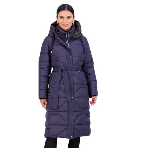 Vince Camuto Long Puffer Coat Women, Long Coat Women Winter, Women's Coats Hooded, Midnight-S | Amazon (US)