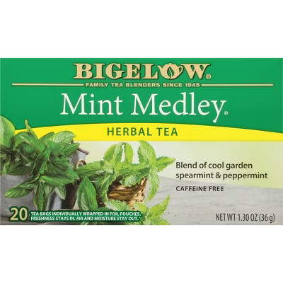 Bigelow Herbal Tea, Mint Medley, Tea Bags, 20 Ct (Pack of 2) | Target