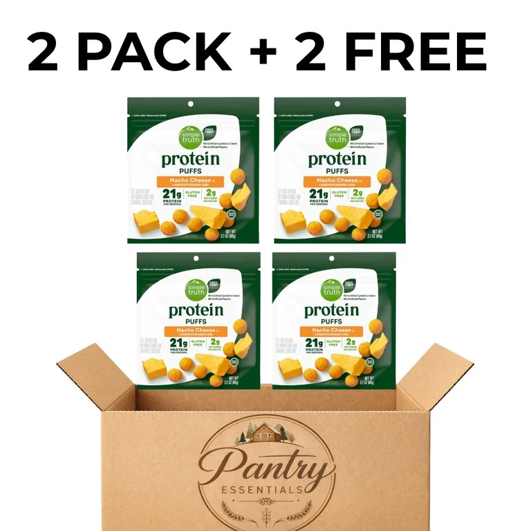 Simple Truth Protein Puffs Nacho Cheese Gluten Free 21g Protein 2.1 oz,2 Pack | Walmart (US)