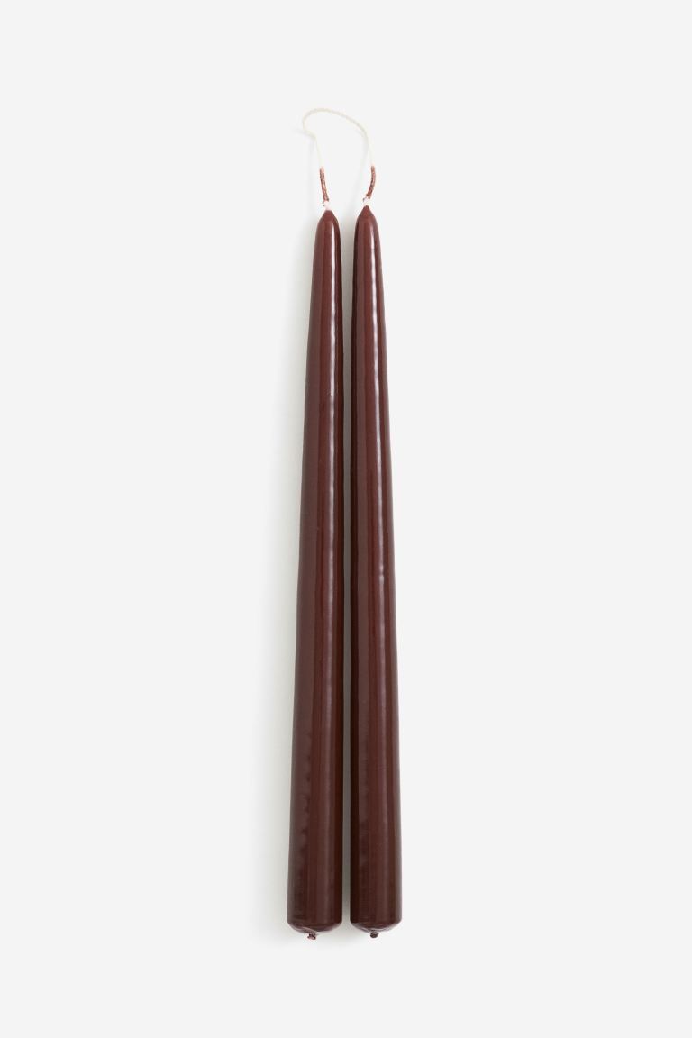 2-pack Tapered Candles - Dark brown - Home All | H&M US | H&M (US + CA)