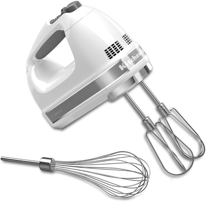 KitchenAid KHM7210WH 7-Speed Digital Hand Mixer with Turbo Beater II Accessories and Pro Whisk - ... | Amazon (US)