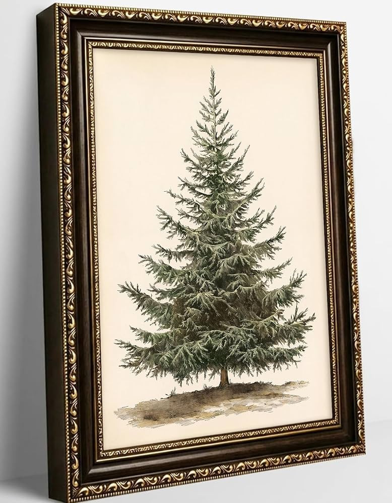 Framed-Vintage Christmas Tree Wall Art, 9\u00d711 Inch | Amazon (US)