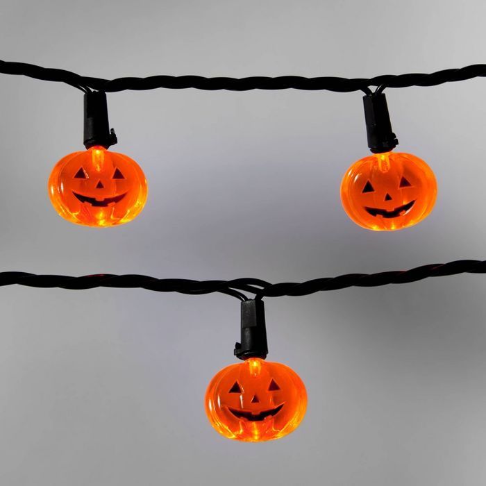 20ct Orange Pumpkins with Black Wire LED Halloween Novelty String Lights - Hyde & EEK! Boutique... | Target