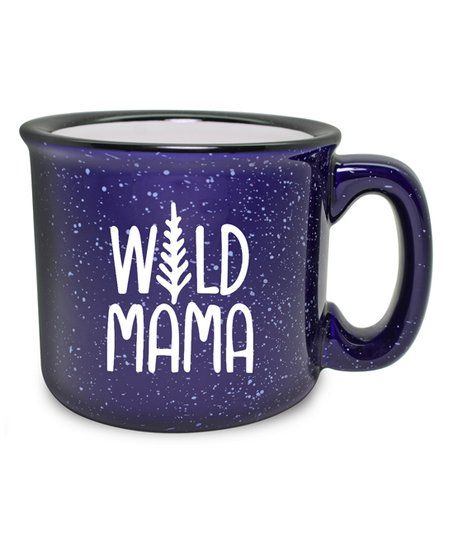 Cobalt 'Wild Mama' Ceramic Camping Mug | Zulily