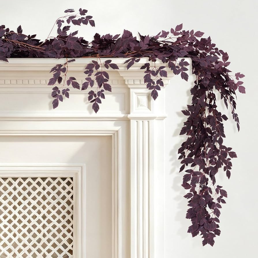 2PCS Artificial Cimicifuga Vine Garland Fake Halloween Leaf for Fall Decor | Amazon (US)