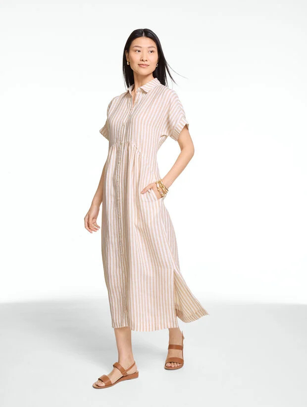 Linen Shirtdress - Sailboat Stripe | Talbots