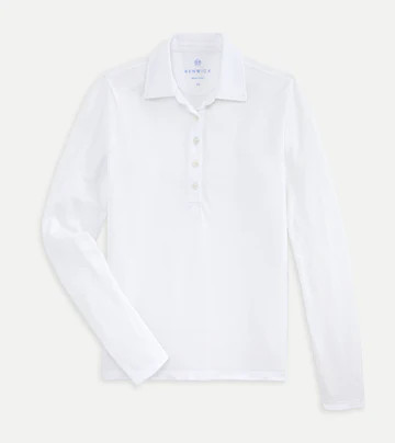 Renwick Solid Cotton Long Sleeve Polo | Renwick Golf
