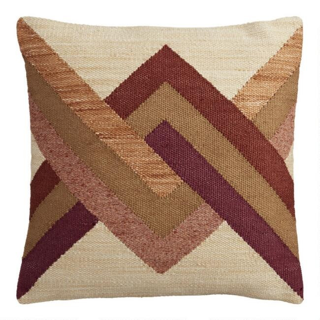 Warm Intertwined Indoor Outdoor Throw Pillow | World Market