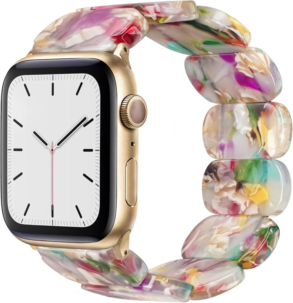 Heesch Tortoise Stretchy Watch Band Compatible with Apple Watch Resin Cute Watch Strap Wristband ... | Amazon (US)
