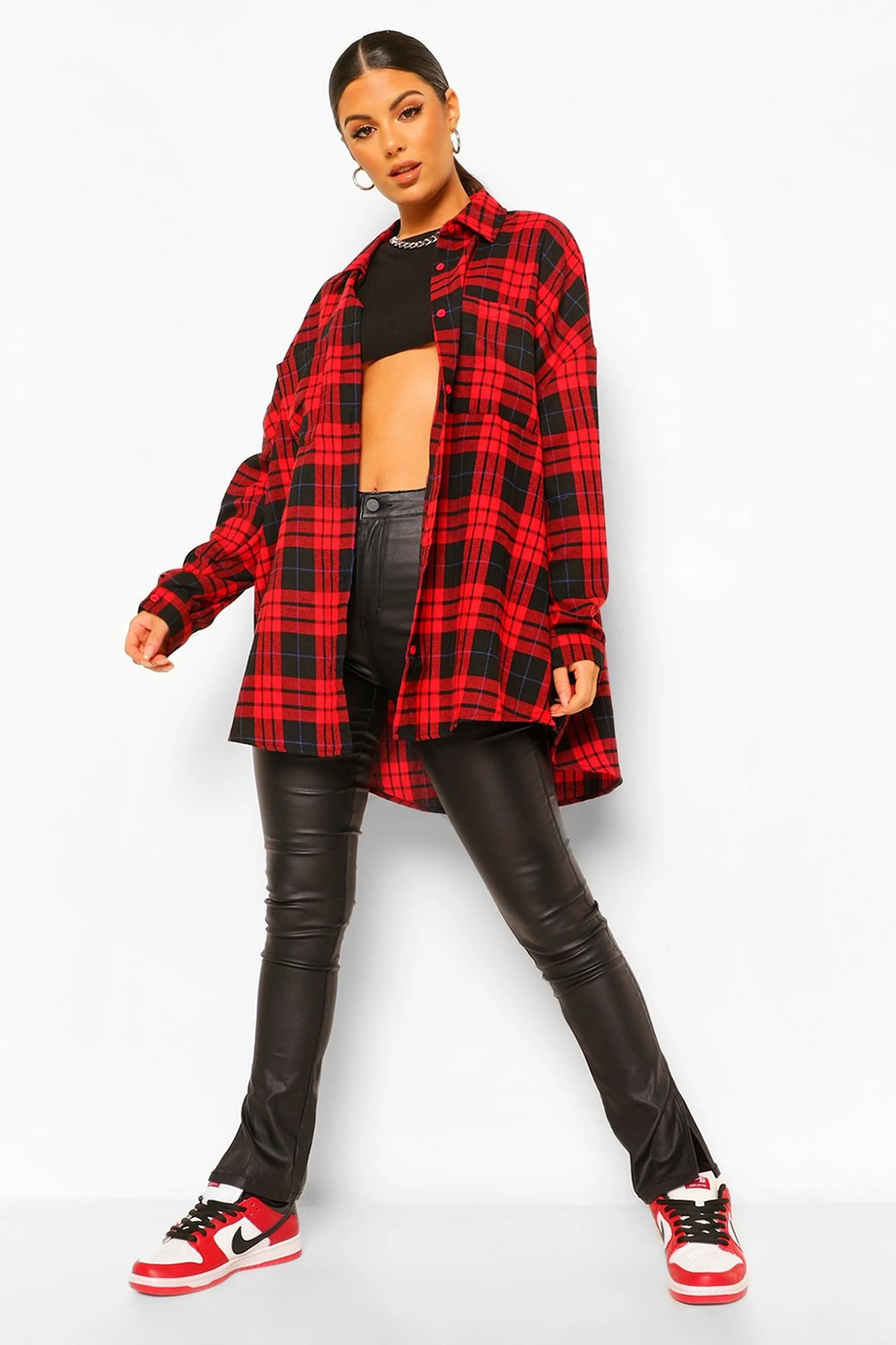 Oversized Flannel Shirt | Boohoo.com (US & CA)