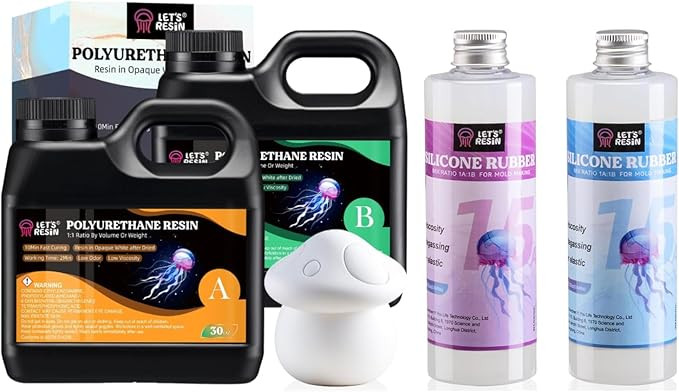LET'S RESIN Silicone Mold Making Kit & Polyurethane Resin, 60oz 2 Part Casting Resin, Fast Cured ... | Amazon (US)