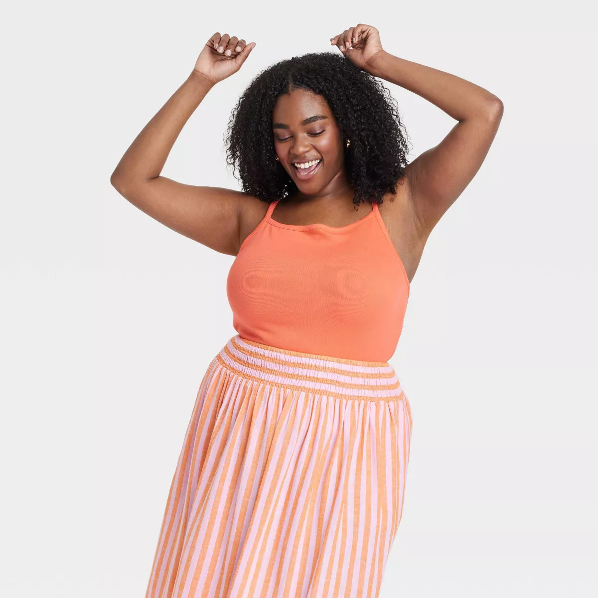 Women's Slim Fit Knit Tank Top - A New Day™ Orange XXL | Target