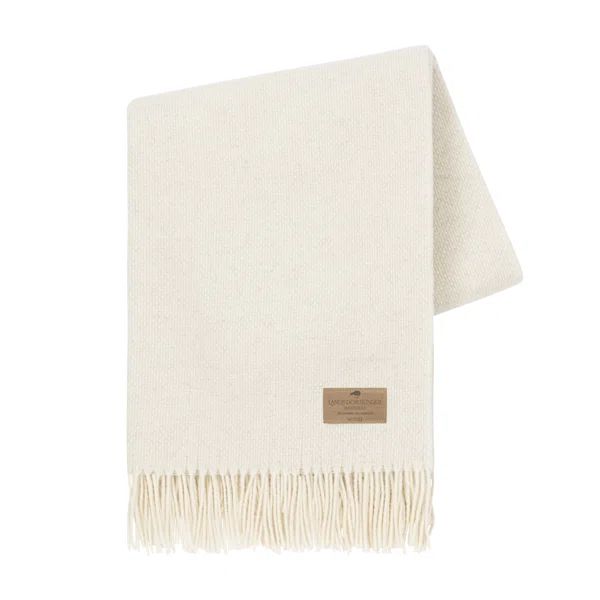 Ivory Juno Cashmere/Lambswool Throw | Wayfair Professional