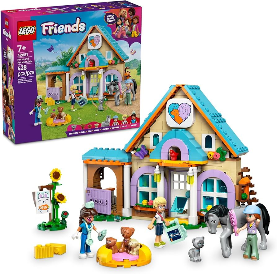 LEGO Friends Horse and Pet Vet Clinic -Veterinarian Playset for Kids, Girls and Boys, Ages 7+ - T... | Amazon (US)