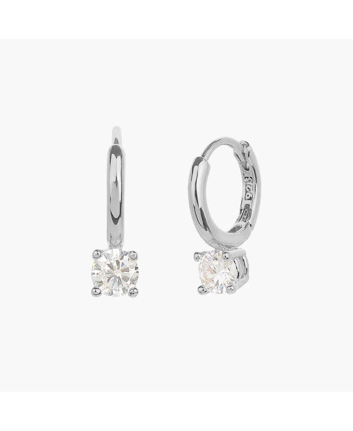 Sterling Silver 18k Gold Plated Anastasia Huggies Hoops – Dainty Summer Earrings, Lightweight, Vacation Style, Warm Weather Look - Silver | Macy's